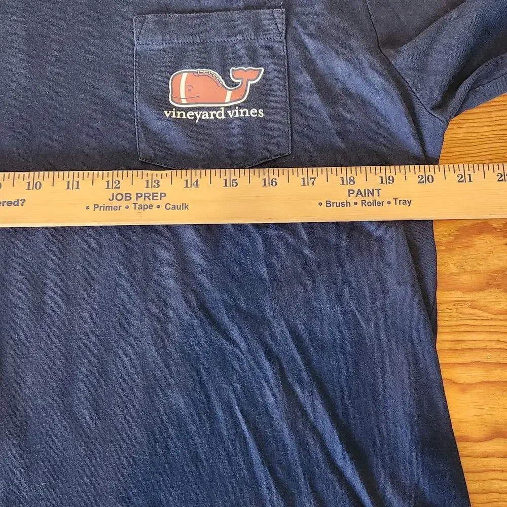 Vineyard Vines Mens Long-sleeve T-shirt Football Whale College Preppy Medium